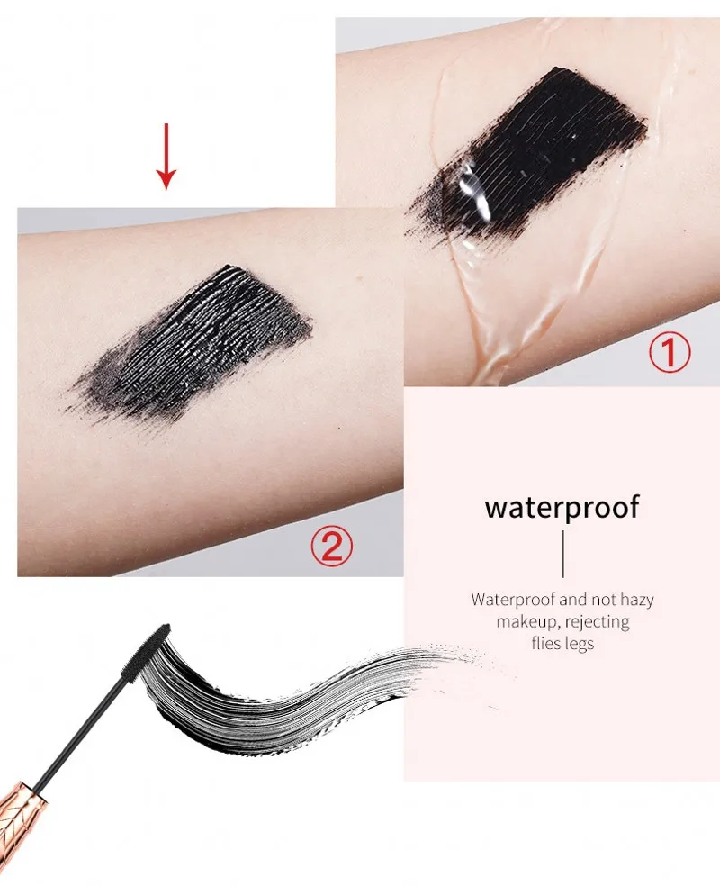 InjFiber-Mascara 4D noir imperméable à séchage rapide, pour extension de cils, bouclage optique, cosmétique