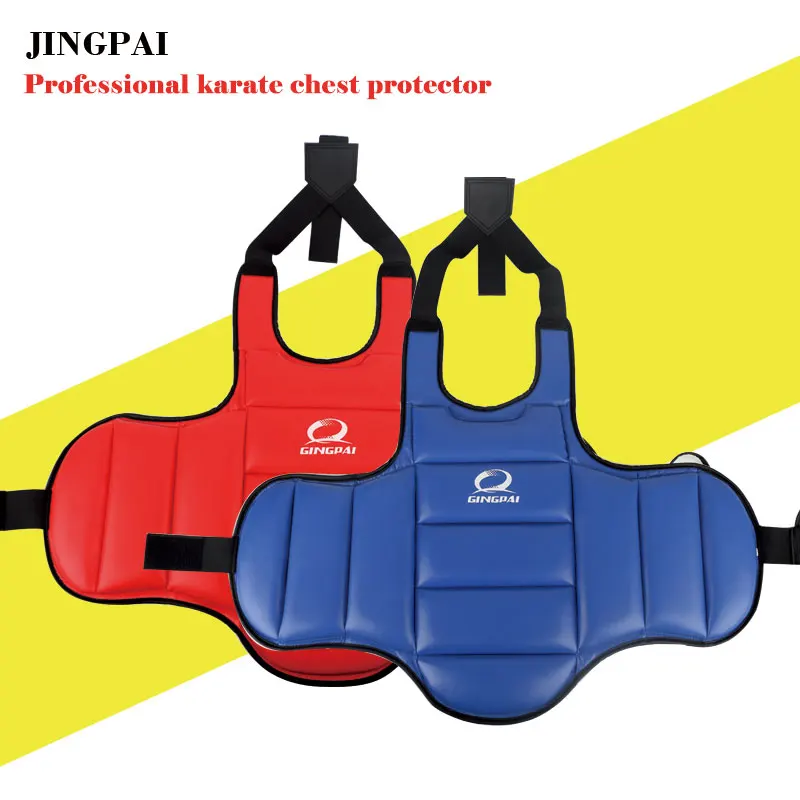 GINGPAI Kaekwondo Karate Bushido Chest Guard Boxing Sanda MMA Body Protector Rib Shield Training Competition Uniform Adult Kids