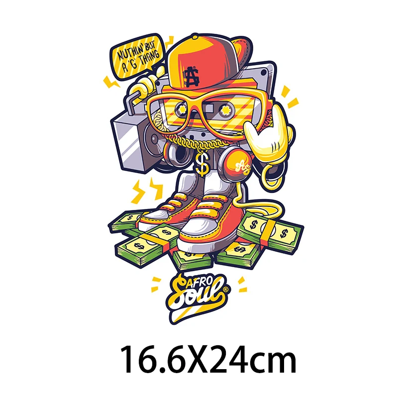 Cartoon Brain Robot Anime Heat Transfer Cute Patches Game Sprite Patches For Clothes DIY Iron On Patches On Clothes Kids Patch