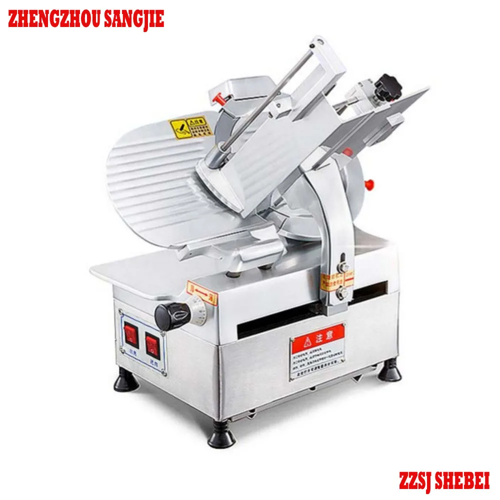 Table Size Stainless Steel Electric Meat Cutter Ham Bacon Beef Fresh Meat Slicer Frozen Cold Cut Meat Cutting Machine