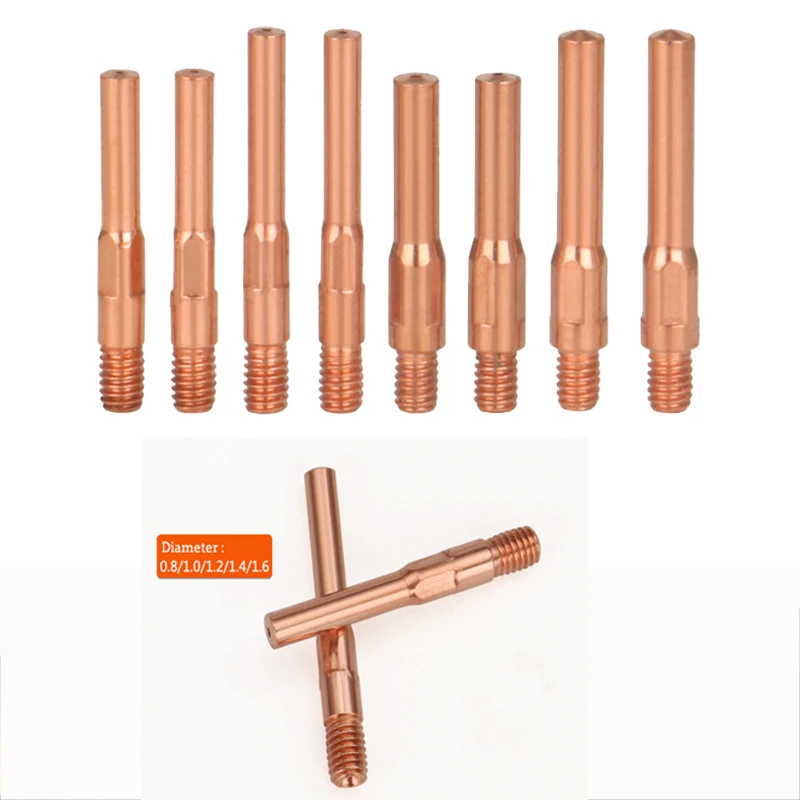 10 Pcs M6x8.8 Welding Nozzle Contact Tips Multipurpose Gas Diffuser Connector Torch Holder Semi-automatic Welding Parts