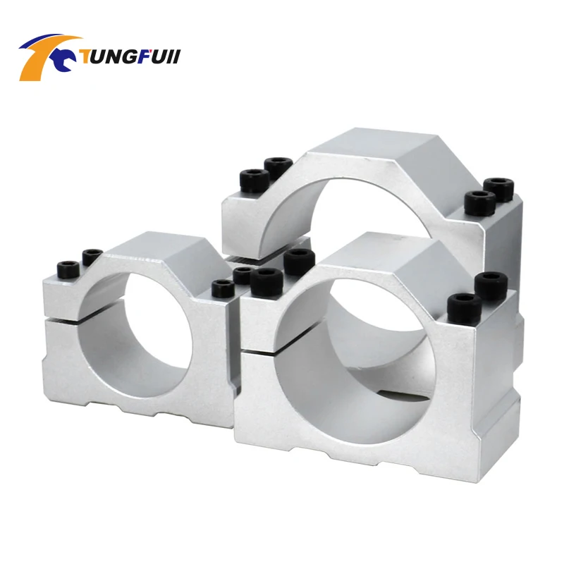 Aluminium CNC Spindle Clamp Holder Inner Diameter 48mm/52mm/65mm/80mm   Fixture for800W 1.5KW 2.2KW With 4 Screws