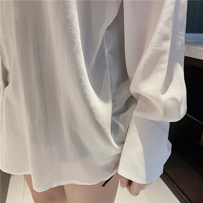 Shirts Women Loose Design Solid Summer Leisure Off Shoulder Minimalist Ladies Korean Style Mid-length Sun-proof Comfortable Chic