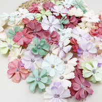 (50pcs/pack) 50mm Width Colourful Artificial Flowers Wedding Decoration Handmade DIY Wreath Gift Box Packaging Decoration