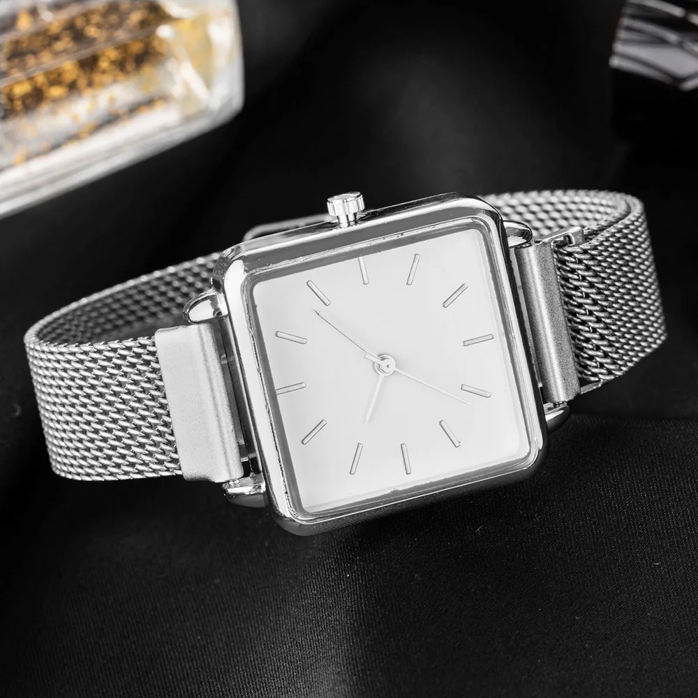 Montre carrée en or pour femme, bracelet en métal étanche, montre-bracelet habillée de sport pour femme, montres à la mode pour femme