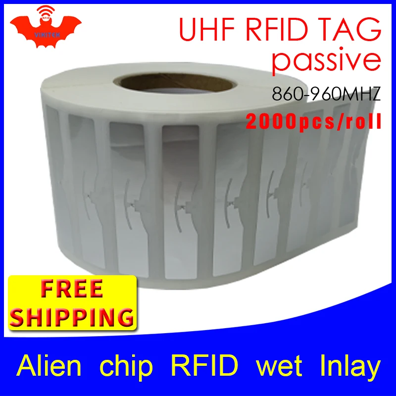 

Alien authoried 9654-9654 UHF 2500pcs per roll adhesive wet inlay 860-960MHZ Higgs9 EPC C1G2 ISO18000-6C used to RFID tag label