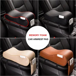 Leather Car Central Armrest Pad Universal Heightening Hand Arm Support Memory Foam Center Console Box Auto Armrest Cushion