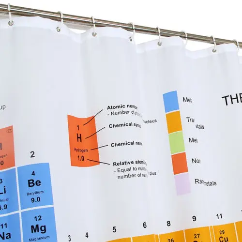 Periodic Table of Elements Bathroom Curtains Waterproof 3D Print Shower Curtain White Fabric Curtain For The Bath image 2