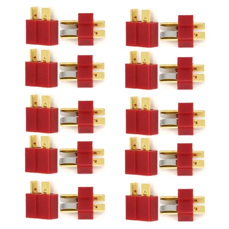 10pcs Anti-skidding Deans Plug T Style Connector Female / Male for RC Lipo Battery ESC Rc Helicopter (5pair)