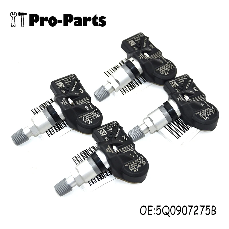 4PCS/SET Tire Pressure Sensor TPMS 5Q0907275B For AUDI SKODA PORSCHE VOLKSWAGEN 433Mhz 5Q0 907 275B