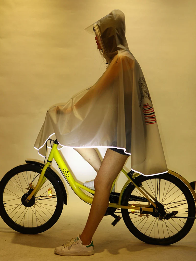 Alta qualità Uomo Donna Ciclismo Bicicletta Bici Impermeabile Mantello antipioggia Poncho Cappotto antipioggia antivento con cappuccio Copertura per