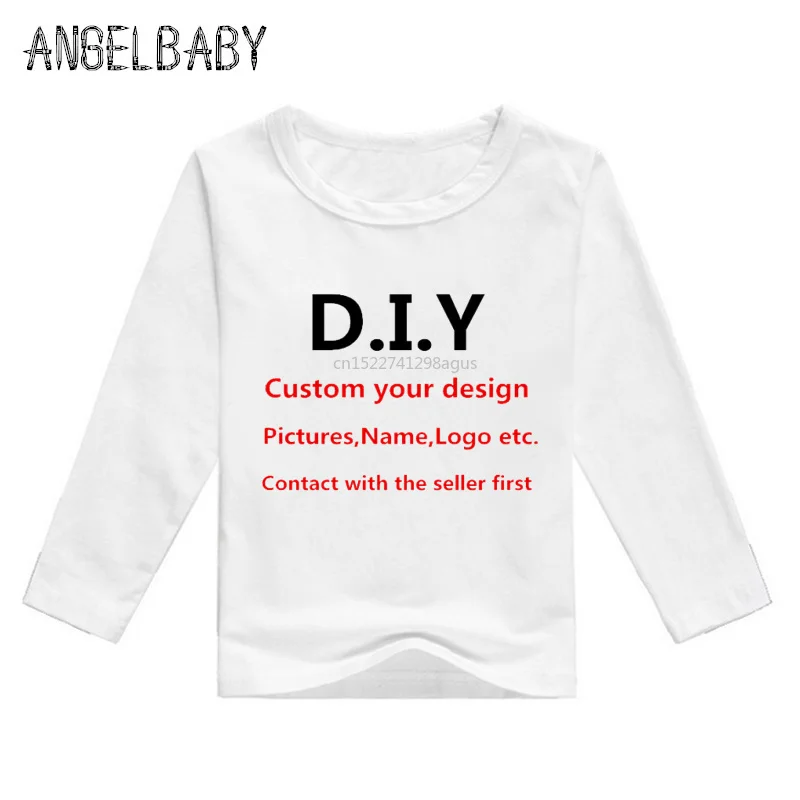 

Kids Customized Print Long Sleeve Boys T Shirt Baby Custom Own Design Birthday T-shirt DIY Girls Clothes,Contact with Seller