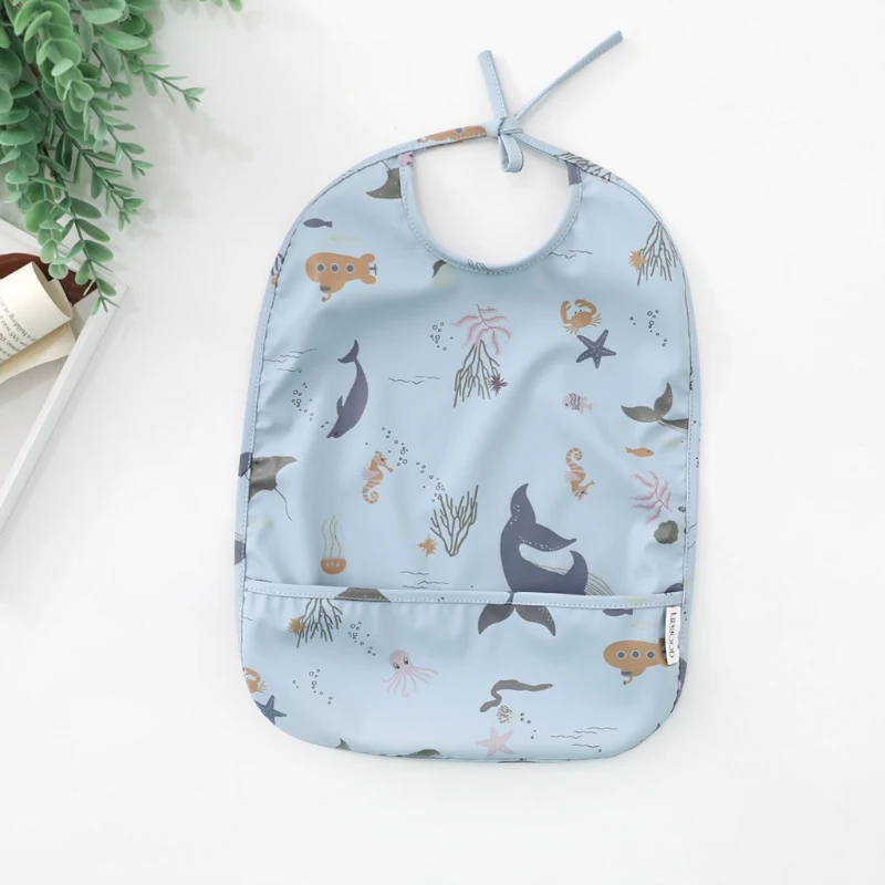 Cartoon Waterproof Baby Bibs BPA-Free Baby Starter Feeding Burp Cloths Infant Feeding Apron Smock for Newborn Dinner Lunch Bib