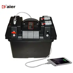 24-27 Group Smart Marine Battery Box with USB Charger & 12V Socket & Voltmeter Automotive Marine RV Camper Safely Stores