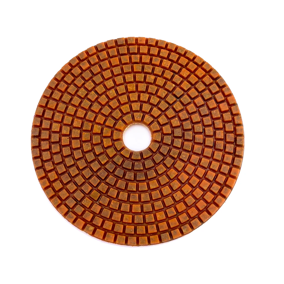 RIJILEI 4PCS Super 5 Inch Diamond Polishing Pads 125mm Copper Bond Wet Polishing Pad for Granite Marble Concrete Grinding Disc