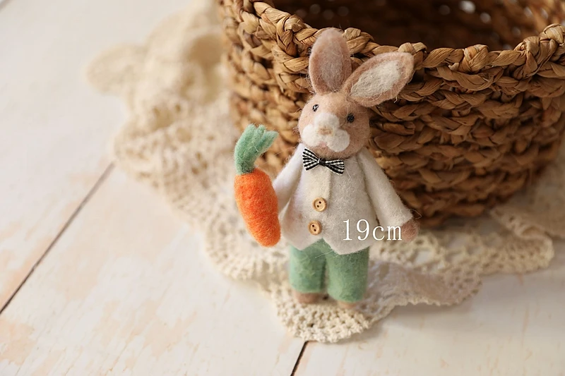 Felt rabbit - hand-made felt carrot doll baby photography prop newborn shooting little fantile props  accessories