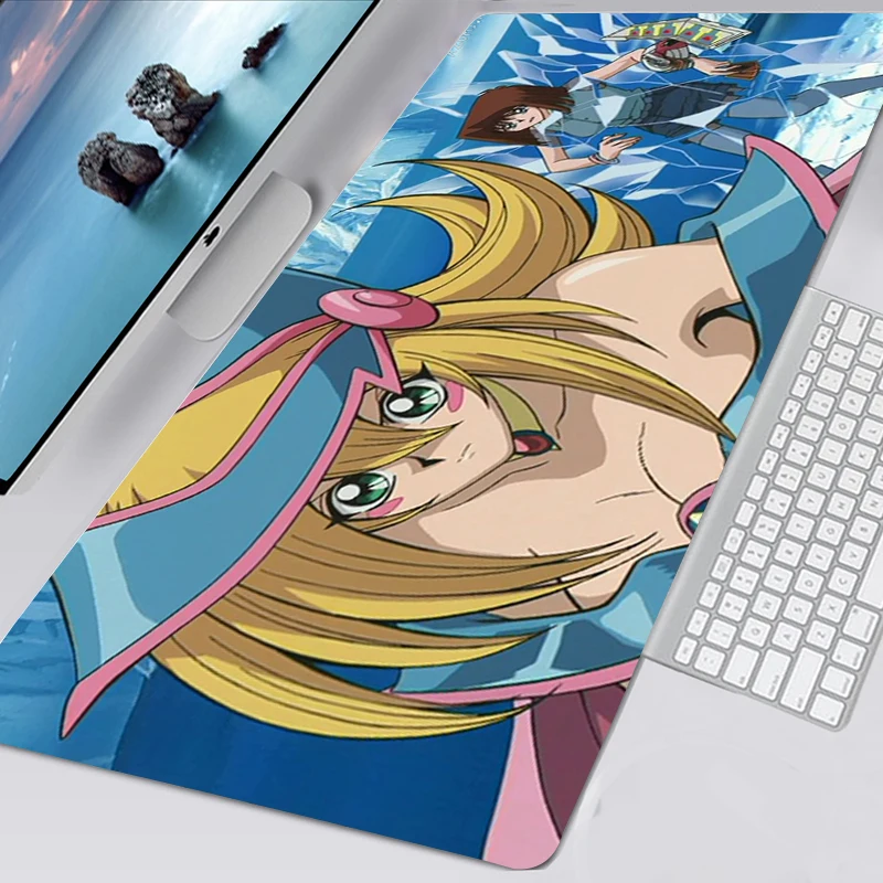 Mouse Pad 900x400mm Anime YuGiOh Dark Magician Girl Mousepad HD Printing Computer Gamers Locking Lock Edge Keyboard PC Desk Pad