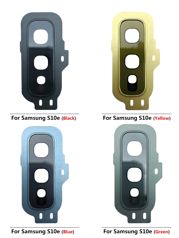 NEW Tested Rear Camera Glass Lens Cover With Frame Holder with Sticker For Samsung S10 Plus S10e Replacement Spare Parts