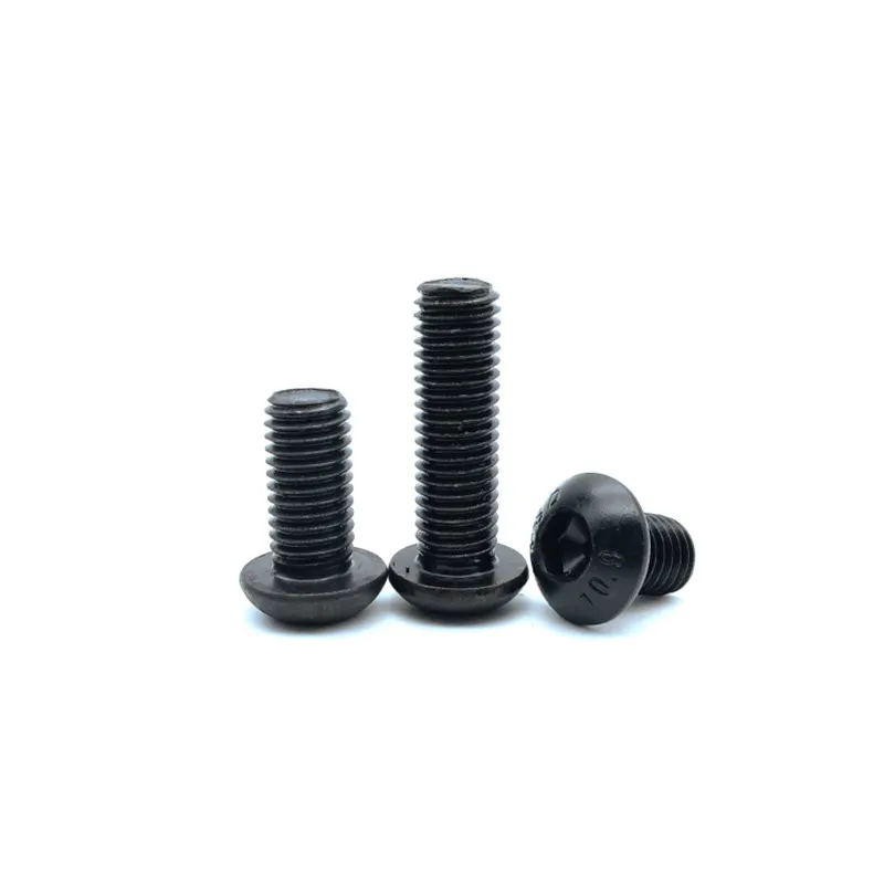 

10/50pc M2 M2.5 M3 M4 M5 M6 M8 Black grade 10.9 steel ISO7380 Hexagon Hex Socket Head Button Mushroom Allen Bolt Screw L=3-100mm