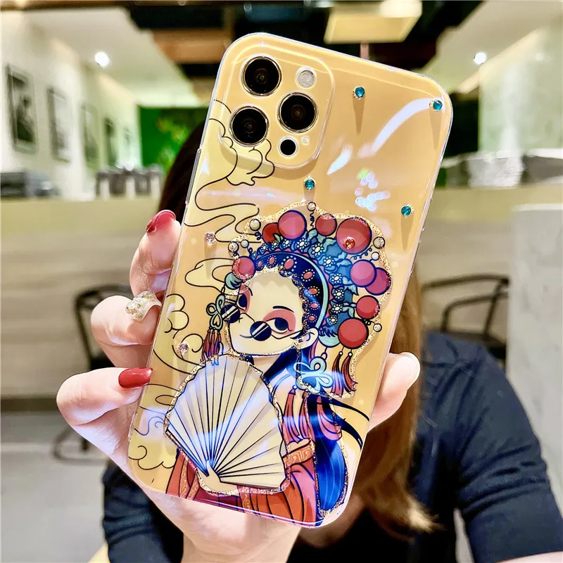 Custodia morbida per telefono con diamante giapponese per IPhone 12 Pro Max 7 8 Plus Xs XR X Cover posteriore protettiva per Iphone 11 Pro Max