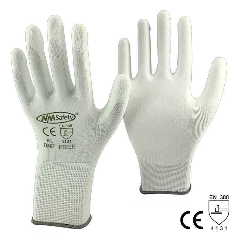 

High Quality 12Pairs Anti Static ESD Working Gloves PU Coated Palm Protect Safety Glove DMF Free Type.