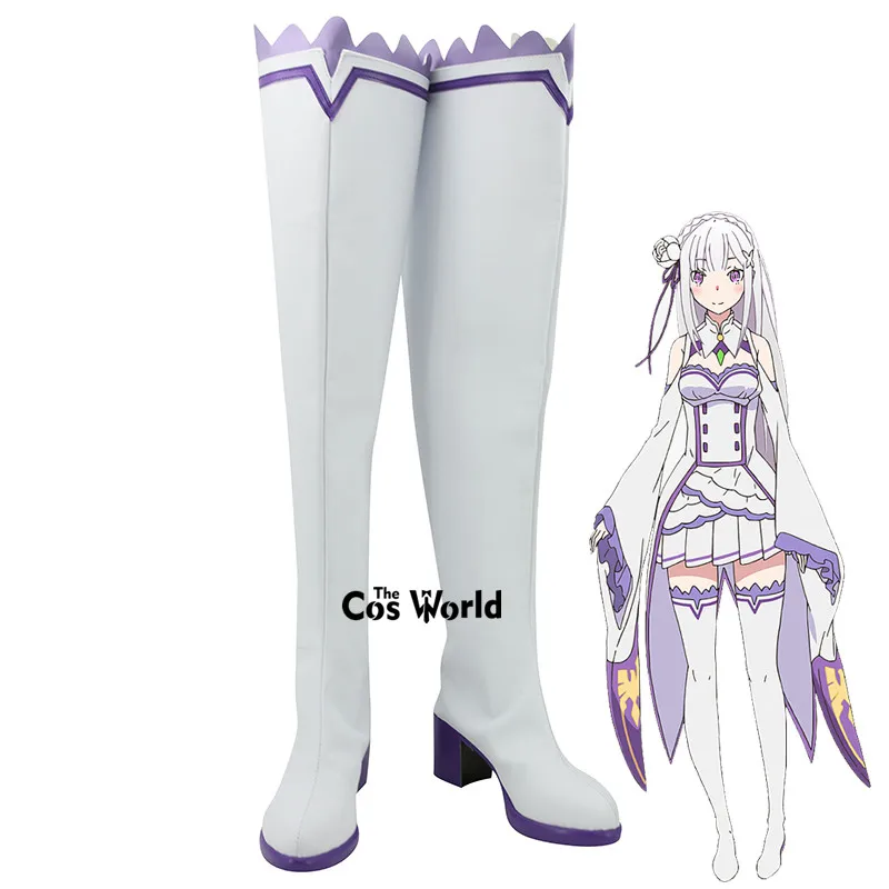 

Re:Zero Kara Hajimeru Isekai Seikatsu Emilia Anime Customize Cosplay Shoes Boots