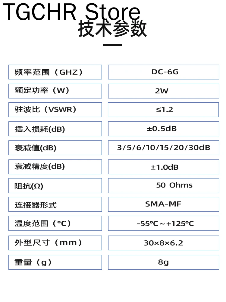 2W Attenuator Coaxial Attenuator Sma-jk Male and Female 10 20 30dB Dc-6g RF Signal Attenuator