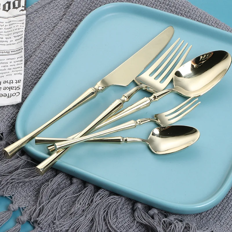 30Pcs Shiny Dinnerware Set 18/10 Stainless Steel Mirror Silver Cutlery Set Tableware Set Drop Shipping