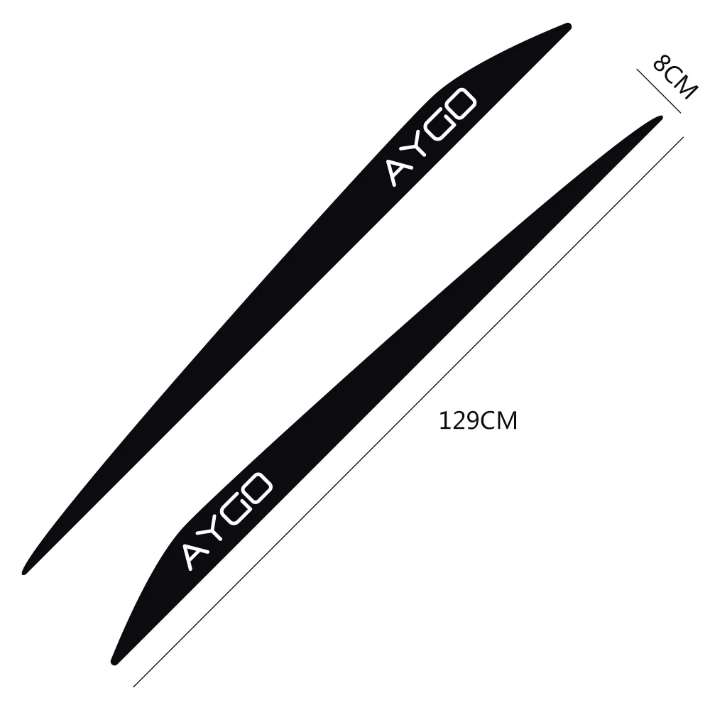 2Pcs Long Side Stripes Car Stickers Vinyl Film Auto Decoration Decals For Toyota AYGO DIY Sports Styling Car Tuning Accessories
