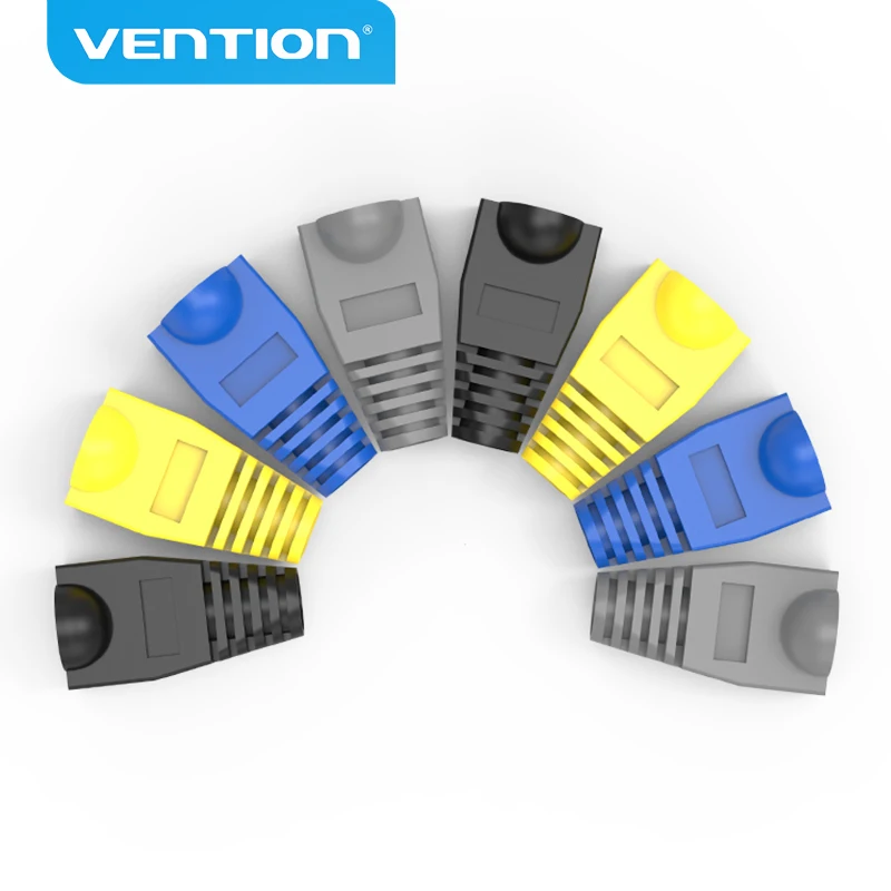 Vention RJ45 Strain Relief Boots Ethernet RJ45 Connector Boots Plug Cover 50PCS RJ45 Boots Cap Cover for CAT5E/6 Ethernet Cable