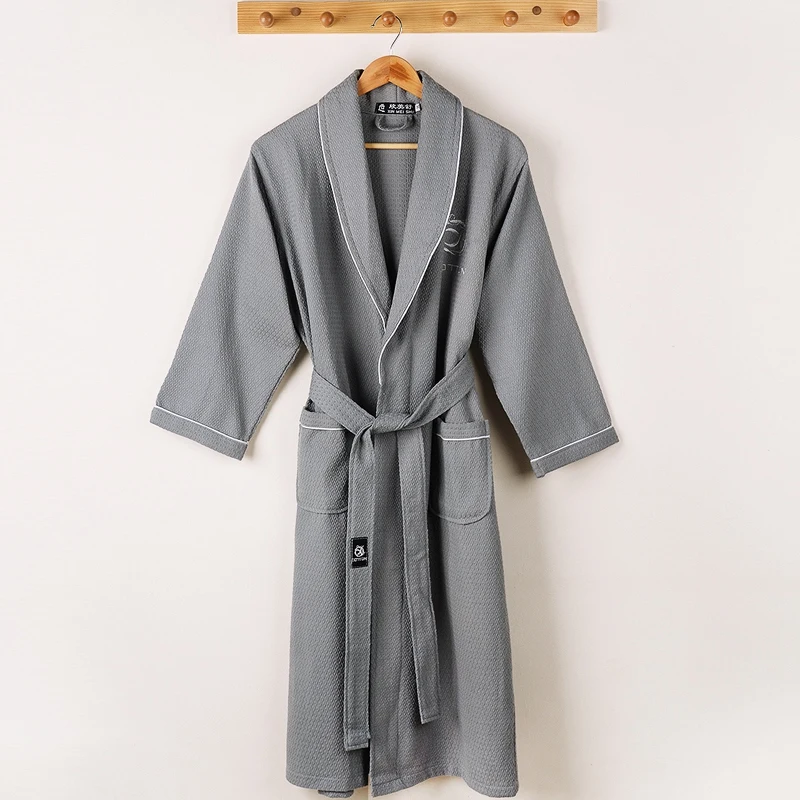 Summer Waffle Bathrobe Women 100% Cotton Suck Water Kimono Bath Robe Plus Size Sexy Peignoir Dressing Gown Bridesmaid Robes