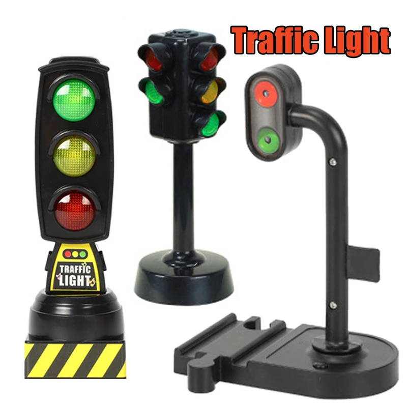 

Singing Traffic Light Toy Magnetic Train Wooden Train Track Accessories Scene Road Sign with Light and Sound Railway Toys