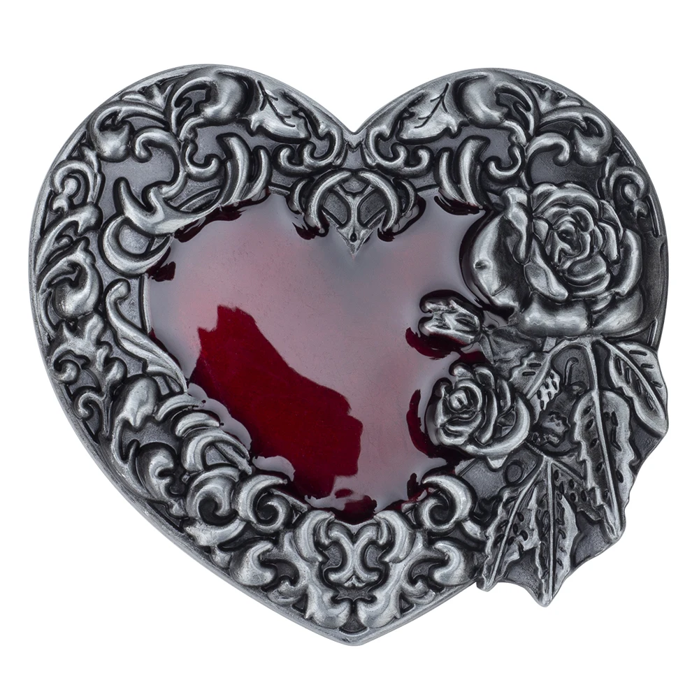 Heart-shaped Waist Belt Buckle Alloy Width 4.0CM Red Heart