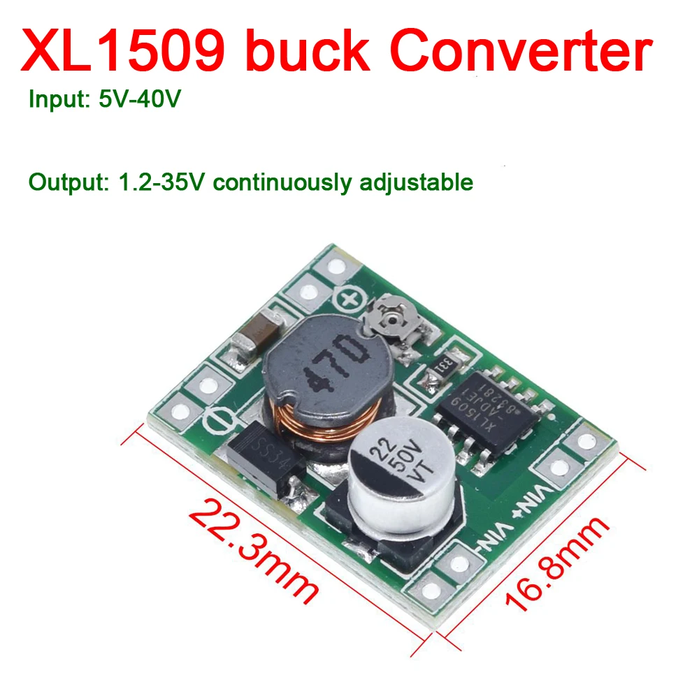 XL1509 MINI DC-DC buck Converter  5V-40V 9V 12V 15V 19V 24V TO 1.2-35V 2A Adjustable Voltage Regulator Power Module