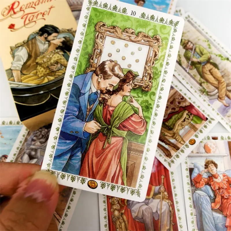 Baraja de cartas de Tarot romántica, juego de mesa de oráculo de adivinación del destino, 78 cartas