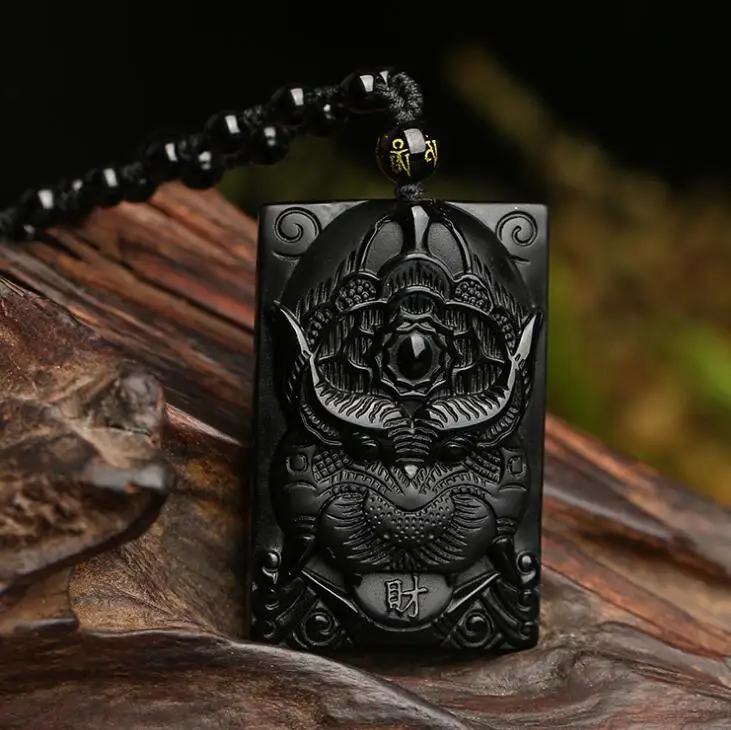 natural obsidian bibcock mythical xiu pendant men and women crystal jewelry gifts for men and women  Fine jewelry