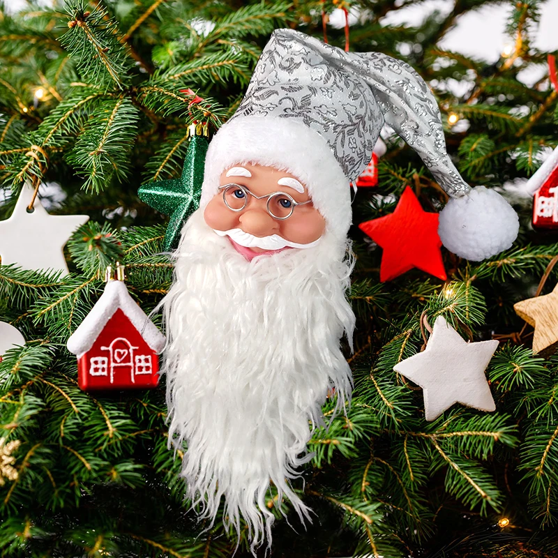 زينة عيد الميلاد سانتا كلوز رئيس غطاء زجاجة النبيذ الأحمر زجاجة الديكور العلوي النسيج شجرة عيد الميلاد الديكور العلوي 2026 #1