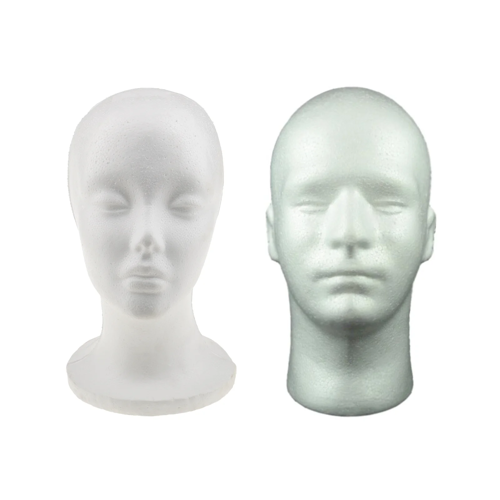 

Male Mannequin Head White Styrofoam Foam Head Cosmetics Model Wig Display Glasses Hat Headset Display Stand Rack