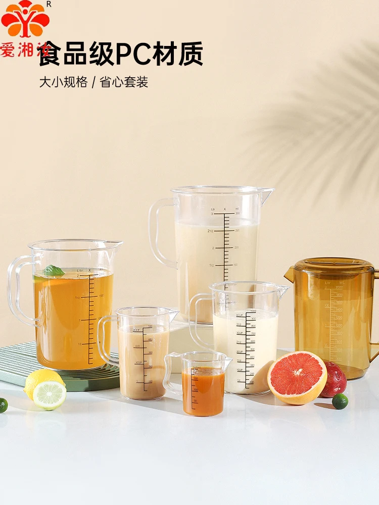 

Transparent Acrylic Measuring Cup with Lid, Kettle, Milk, Tea, PC, Kitchen Accessories, 2L, 3L, 5L