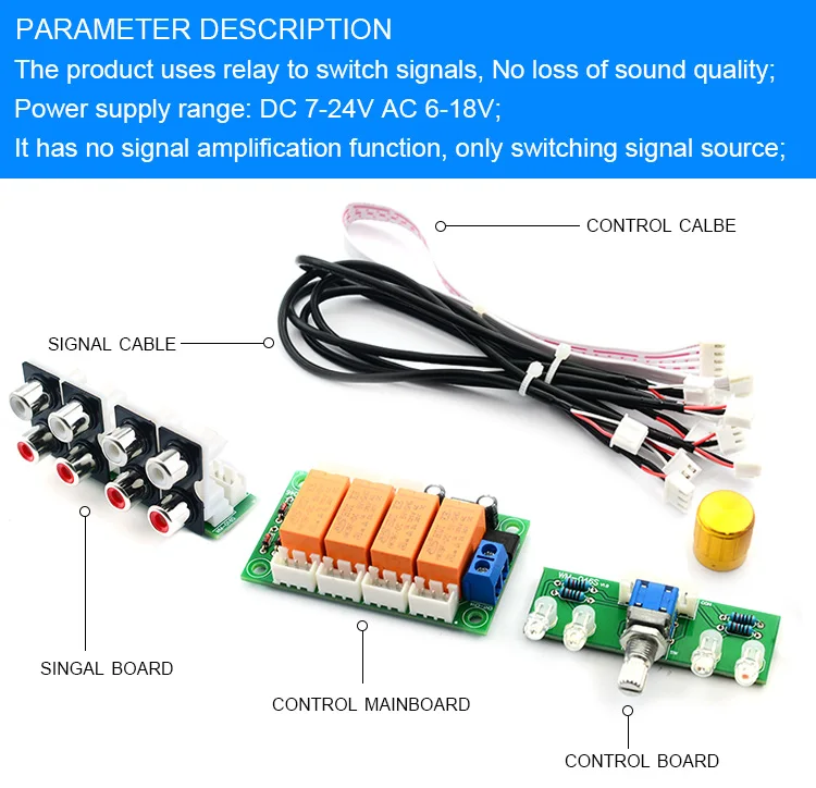 CIRMECH التتابع 4-طريقة إدخال الصوت إشارة محدد التبديل RCA إدخال الصوت اختيار مجلس الروتاري التبديل ل مكبرات