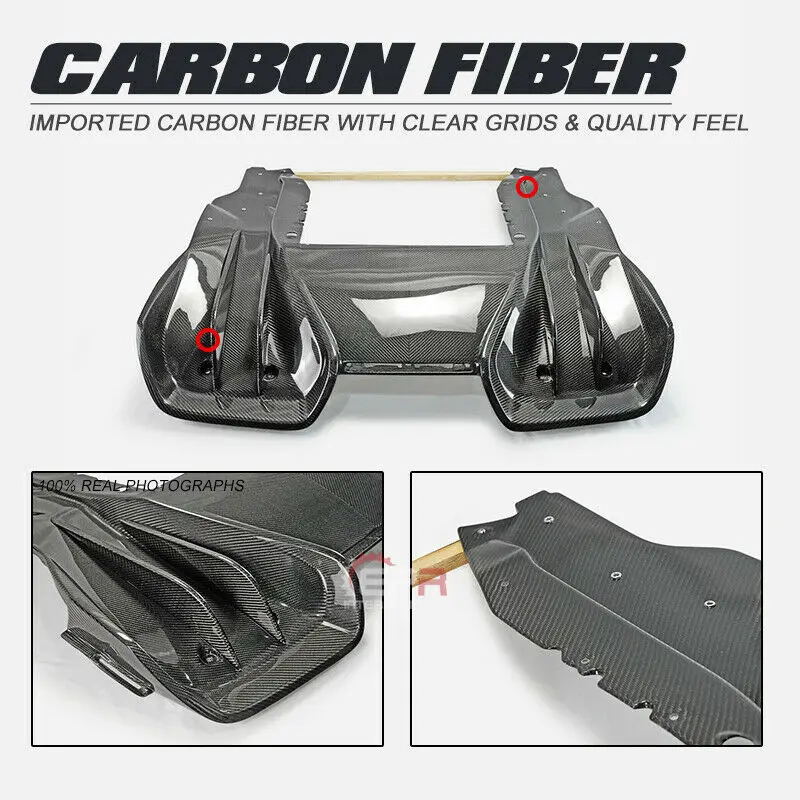 For McLaren MP4-12C RZ Style Rear Bumper Diffuser Lip Carbon Fiber Trim Bodykits