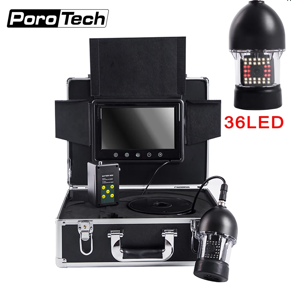 1000TVL 9inch 36lamp Fish Finder F08A Underwater Video Monitoring Camera Infrared LED Fishing Camcorder Brightness Adjustable