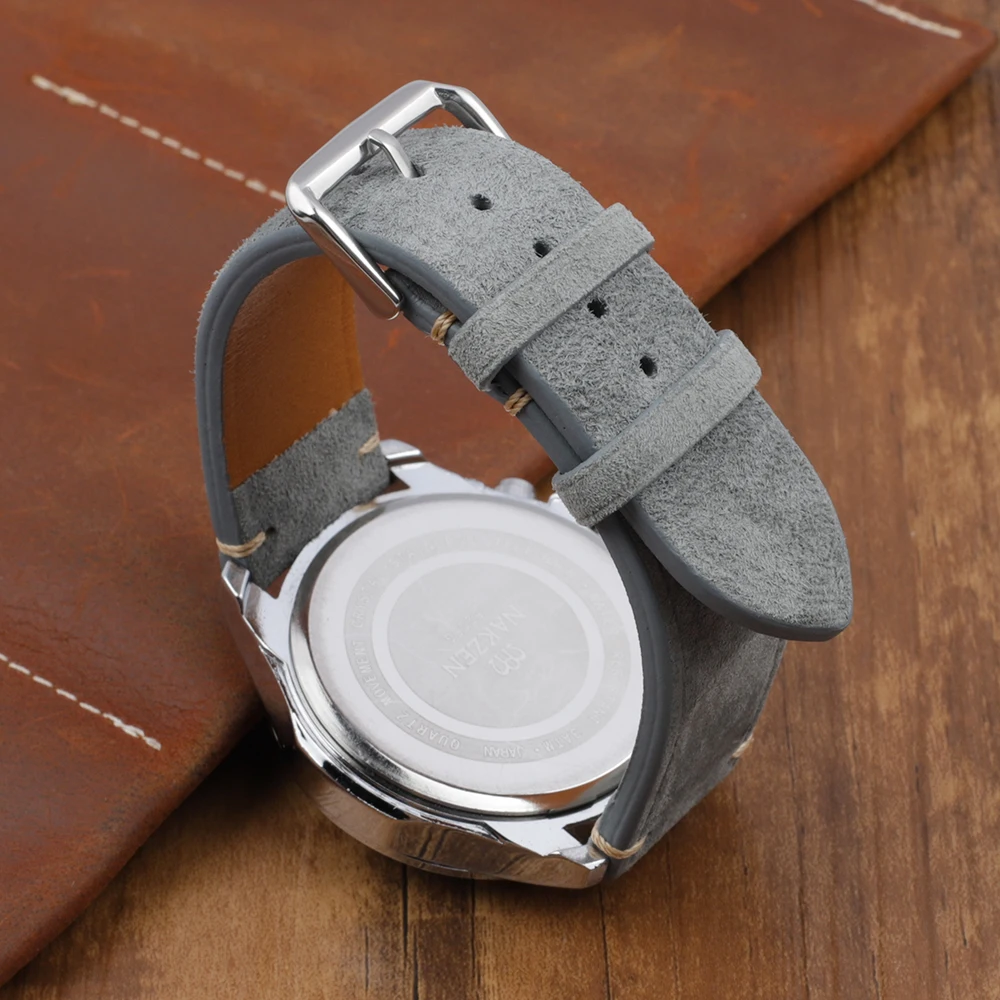 Genuine Suede Leather Watchband 18mm 20mm 22mm 24mm Handmade Watch Strap for Men Women Universal Wristband Replacement