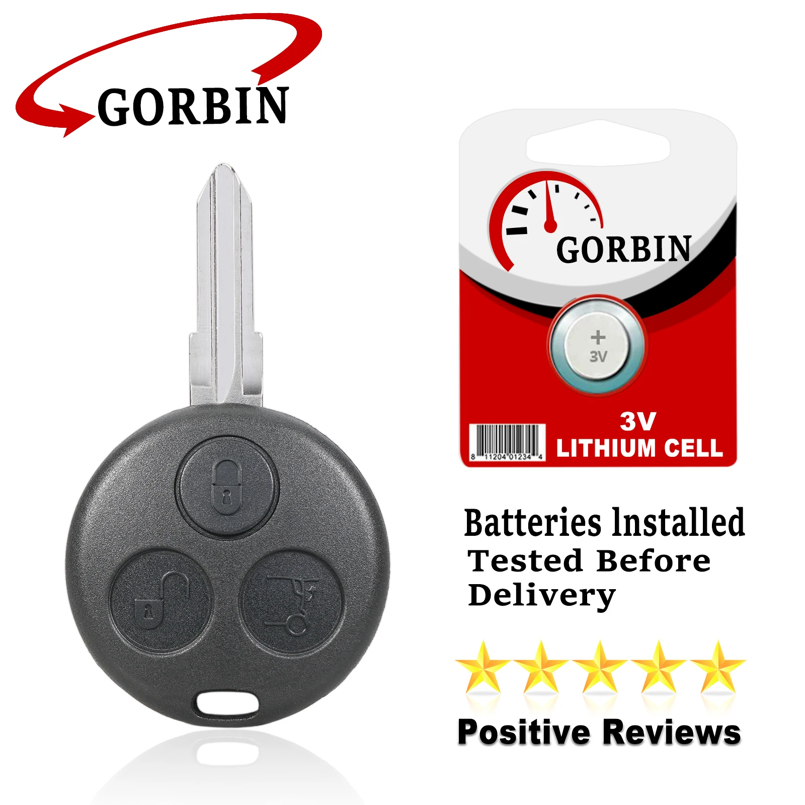 GORBIN-3 버튼 자동차 원격 키, 메르세데스 벤츠 스마트 시티 포투 열정 펄스 2000-2005 벤츠 자동차 키 434Mhz