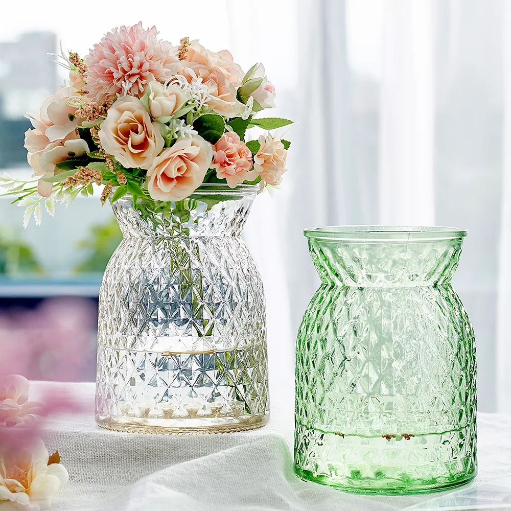 

Diamond Multicolor Rhombus Glass Vase for Wedding Decoration Home Decoration Accessories Modern Flower Vases for Home Decoration