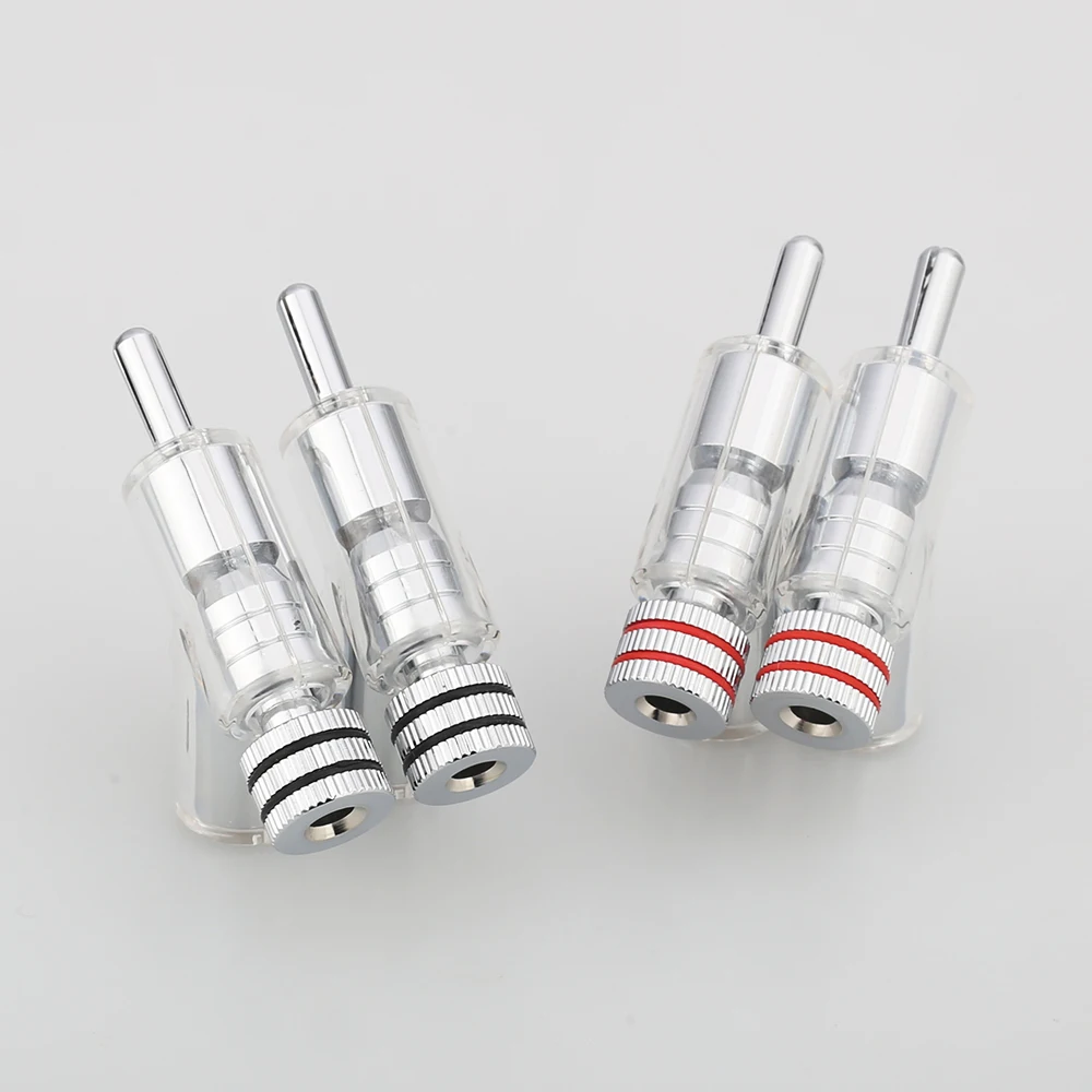 Audiocrast Hi-End Rhodium Plated LOCK SPEAKER CABLE BANANA PLUG CONNECTOR DIY Speaker Cable