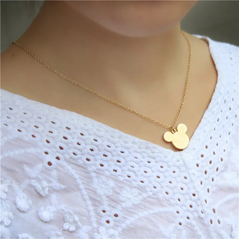 

popular fashion jewelry minimalist mouse pendant cute lovely elegant animal jewelry mother's day gift