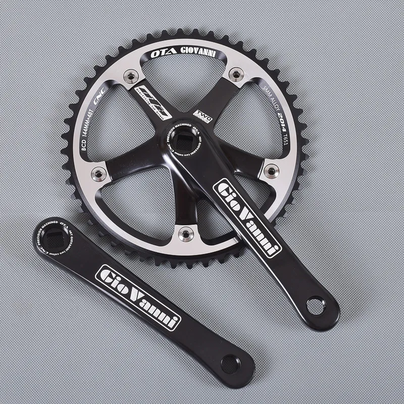 OTA-Alumniun Crankset Fixed Gear Crank, 48T, 165mm, BCD144, T651, Single Speed, TRACK FIXIE Bike, Bicycle Chainwheel Sprocket