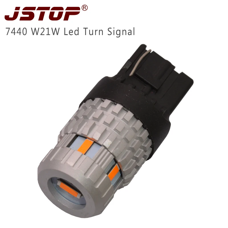 JSTOP 1x amber Led Turn Signal 1156 py21w T20 WY21W 7440 100% No error Front Rear Turn Signal 1860SMD turn bulbs(No Hyper Flash)