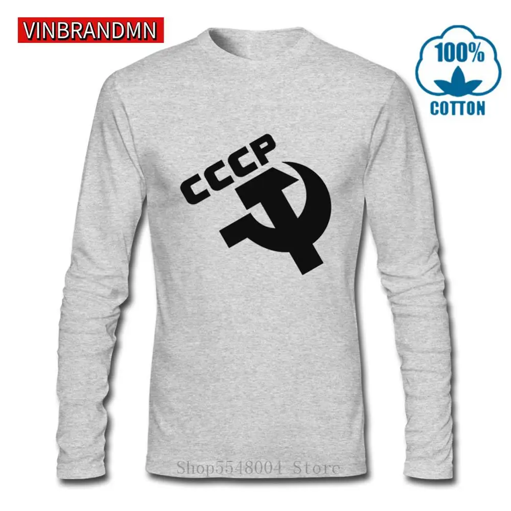 Russian CCCP Logo Vintage Tee shirt men Soviet Union USSR Hammer Sickle Communist Communism T-shirts Summer Casual Cotton Tshirt